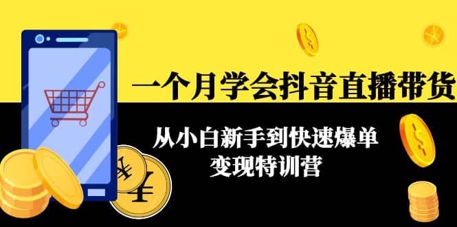 一个月学会抖音直播带货：从小白新手到快速爆单变现特训营(63节课)极优客-网创项目资源站-副业项目-创业项目-搞钱项目极优客网创