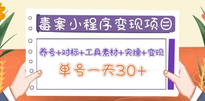 毒案小程序变现项目：养号+对标+工具素材+实操+变现极优客-网创项目资源站-副业项目-创业项目-搞钱项目极优客网创