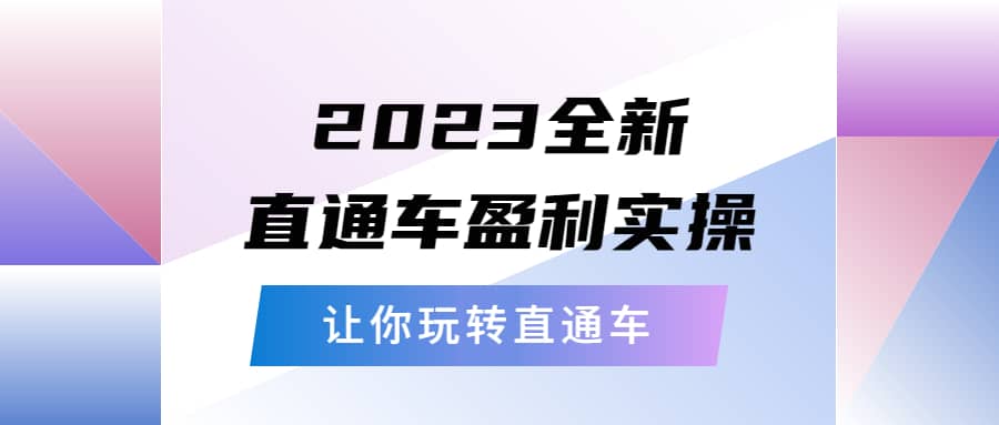 2023全新直通车·盈利实操：从底层，策略到搭建，让你玩转直通车极优客-网创项目资源站-副业项目-创业项目-搞钱项目极优客网创