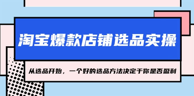 淘宝爆款店铺选品实操，2023从选品开始，一个好的选品方法决定于你是否盈利极优客-网创项目资源站-副业项目-创业项目-搞钱项目极优客网创