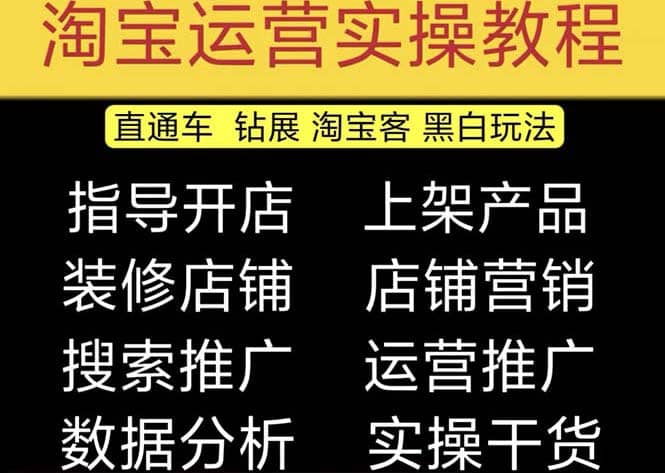 2023淘宝开店教程0基础到高级全套视频网店电商运营培训教学课程（2月更新）极优客-网创项目资源站-副业项目-创业项目-搞钱项目极优客网创