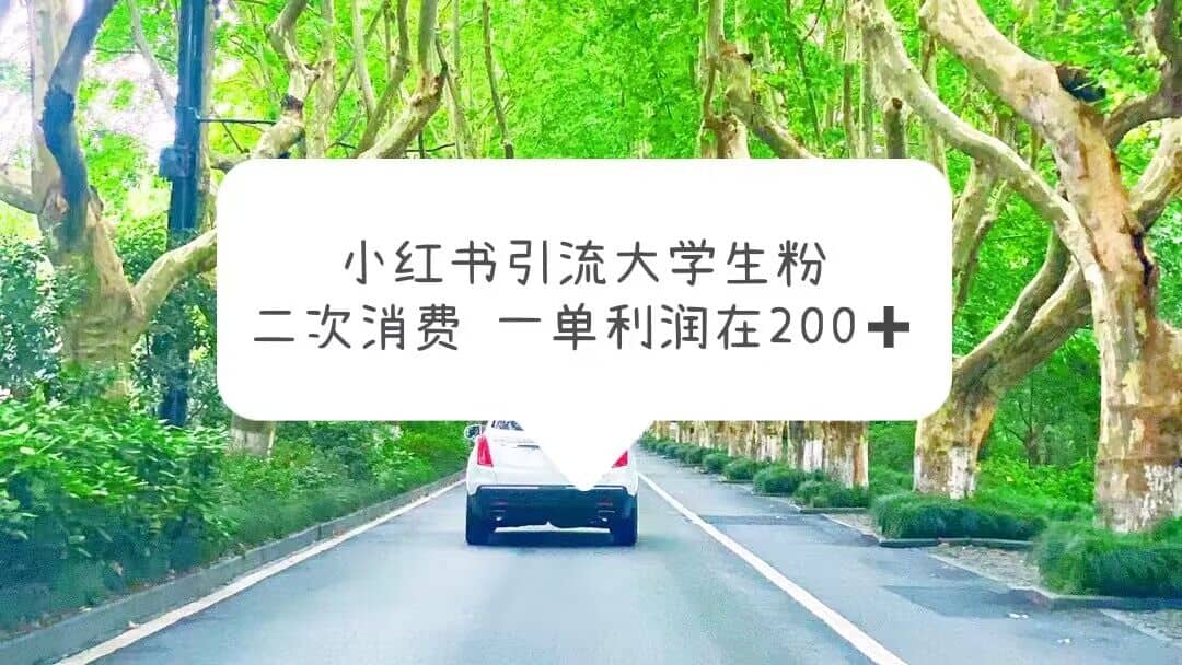 小红书引流大学生粉，变现项目，一单利润在200+（教程+资源）极优客-网创项目资源站-副业项目-创业项目-搞钱项目极优客网创