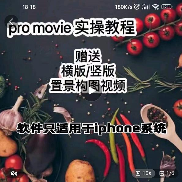 漆十二美食摄影，25​节promovie实操高手课节极优客-网创项目资源站-副业项目-创业项目-搞钱项目极优客网创