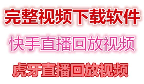 快手直播回放视频/虎牙直播回放视频完整下载(电脑软件+视频教程)极优客-网创项目资源站-副业项目-创业项目-搞钱项目极优客网创