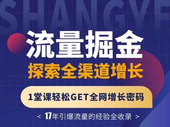 张琦流量掘金探索全渠道增长，1堂课轻松GET全网增长密码极优客-网创项目资源站-副业项目-创业项目-搞钱项目极优客网创