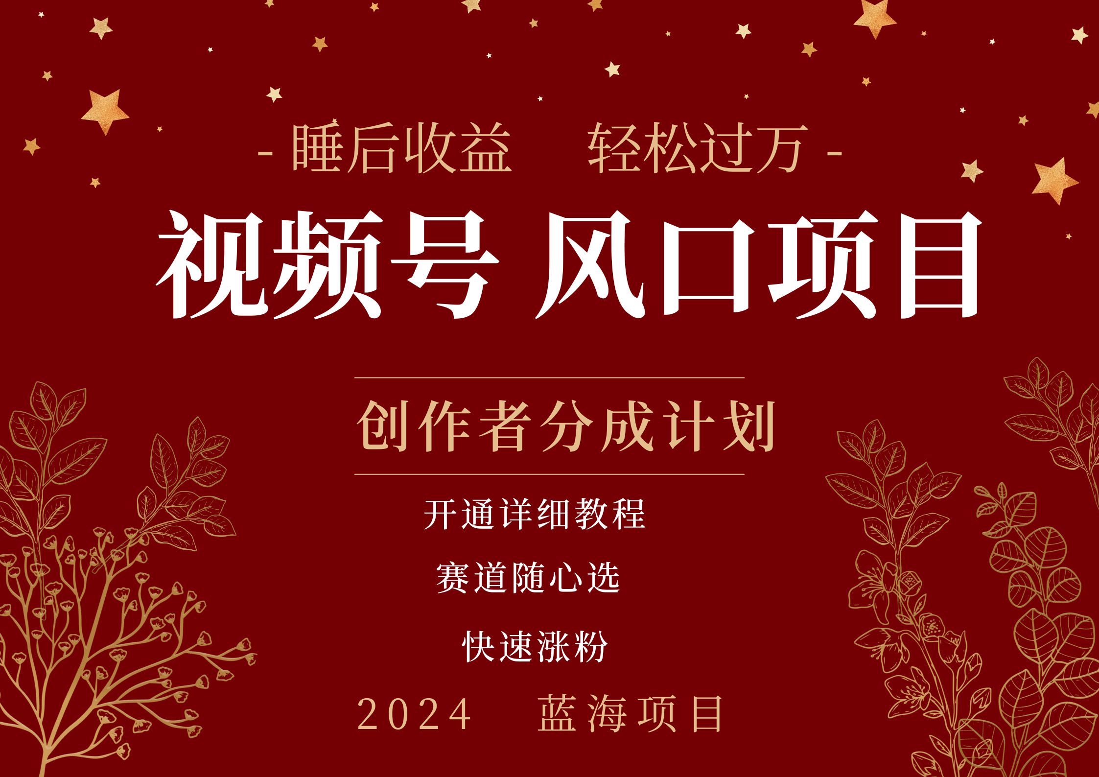 拥有睡眠收益的微信视频号大风口项目，轻松月入过万+，多赛道选择，可矩阵，玩法简单轻松上手极优客-网创项目资源站-副业项目-创业项目-搞钱项目极优客网创