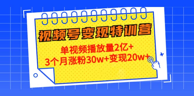 20天视频号变现特训营：单视频播放量2亿+极优客-网创项目资源站-副业项目-创业项目-搞钱项目极优客网创