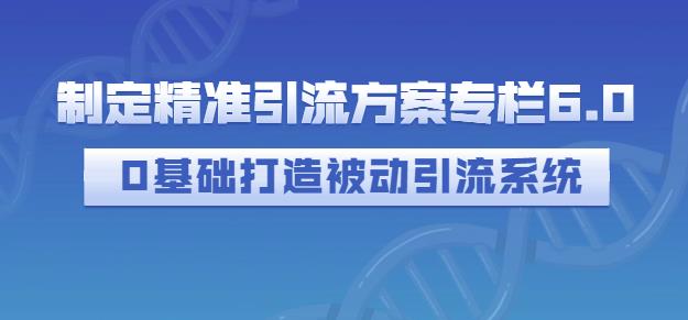 制定精准引流方案专栏6.0，0基础打造被动引流系统极优客-网创项目资源站-副业项目-创业项目-搞钱项目极优客网创