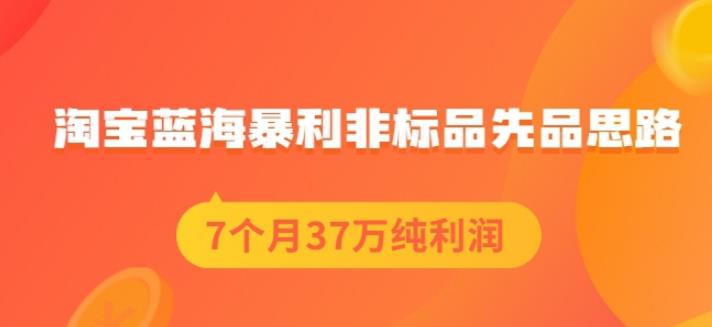 盗坤淘宝蓝海暴利非标品先品思路，7个月37万纯利润，压箱干货分享！【付费文章】极优客-网创项目资源站-副业项目-创业项目-搞钱项目极优客网创