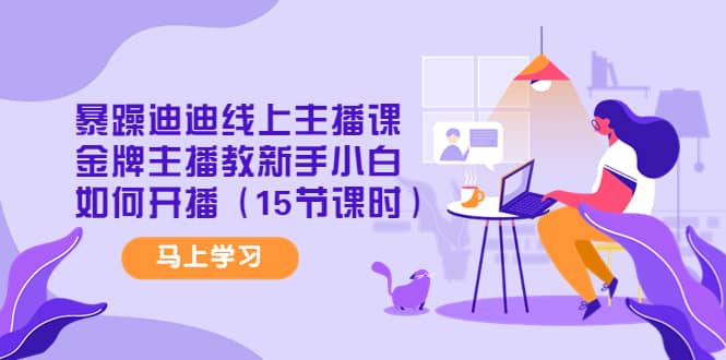暴躁迪迪线上主播课，金牌主播教新手小白如何开播（15节课时）极优客-网创项目资源站-副业项目-创业项目-搞钱项目极优客网创