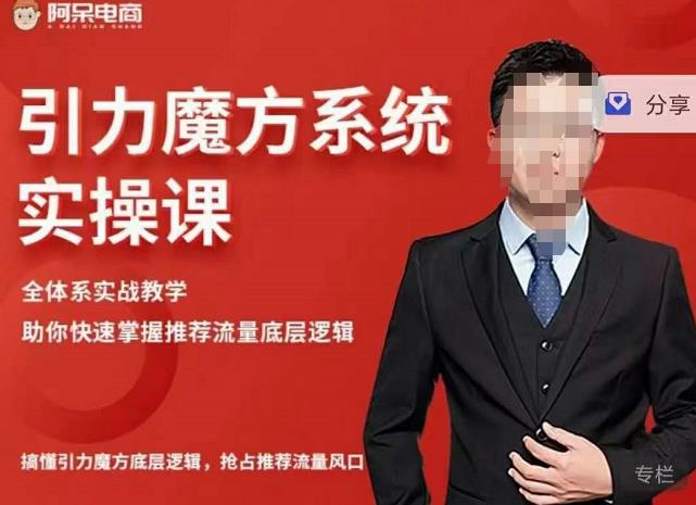 阿呆-引力魔方系统实操课，全体系实战教学，助你快速掌握推荐流量底层逻辑极优客-网创项目资源站-副业项目-创业项目-搞钱项目极优客网创