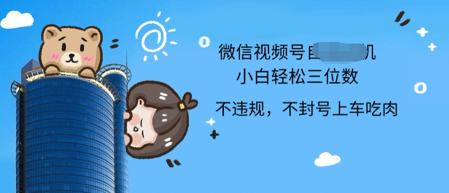 2024最新微信视频号挂机小白可上手，轻松日入三位数极优客-网创项目资源站-副业项目-创业项目-搞钱项目极优客网创