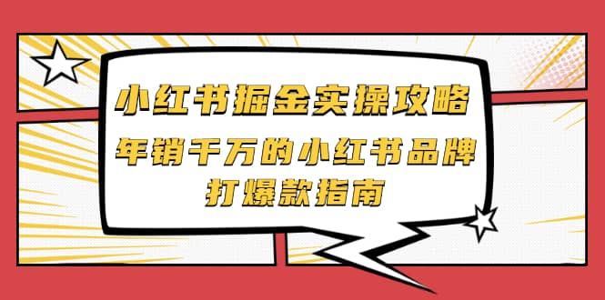 小红书掘金实操攻略，年销千万的小红书品牌打爆款指南极优客-网创项目资源站-副业项目-创业项目-搞钱项目极优客网创