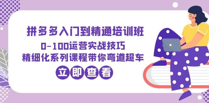 2023拼多多入门到精通培训班：0-100运营实战技巧 精细化系列课带你弯道超车极优客-网创项目资源站-副业项目-创业项目-搞钱项目极优客网创