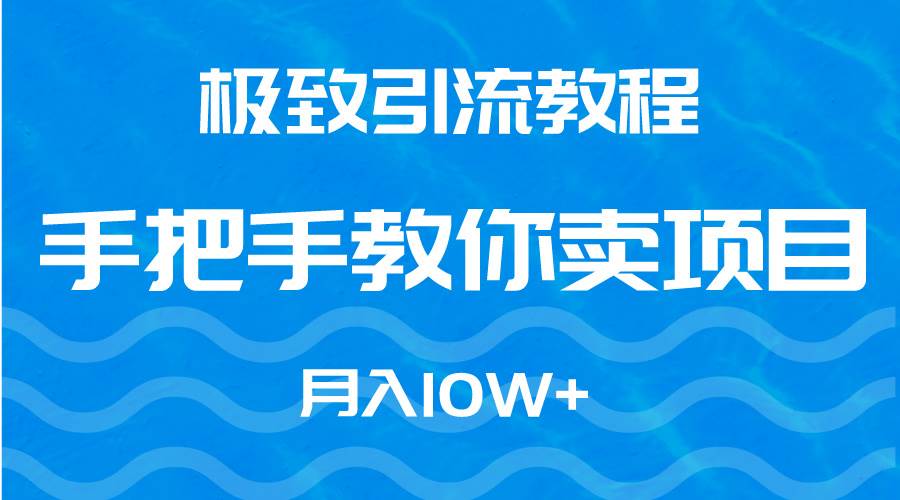 极致引流教程，手把手教你卖项目，月入10W+极优客-网创项目资源站-副业项目-创业项目-搞钱项目极优客网创