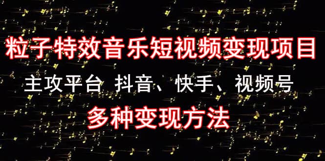 《粒子特效音乐短视频变现项目》主攻平台 抖音、快手、视频号 多种变现方法极优客-网创项目资源站-副业项目-创业项目-搞钱项目极优客网创
