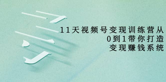 好望角·11天视频号变现训练营，从0到1打造变现赚钱系统（价值398）极优客-网创项目资源站-副业项目-创业项目-搞钱项目极优客网创