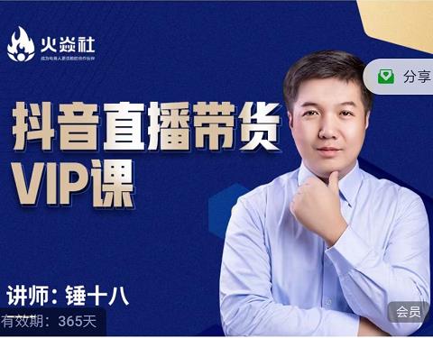 锤十八-抖音直播带货VIP课，专注直播带货有效盈利模式极优客-网创项目资源站-副业项目-创业项目-搞钱项目极优客网创