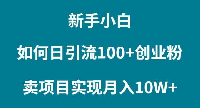 新手小白如何通过卖项目实现月入10W+极优客-网创项目资源站-副业项目-创业项目-搞钱项目极优客网创
