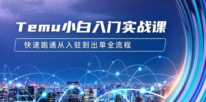 Temu小白入门实战课：跨境拼多多电商培训 快速跑通从入驻到出单全流程-12节极优客-网创项目资源站-副业项目-创业项目-搞钱项目极优客网创