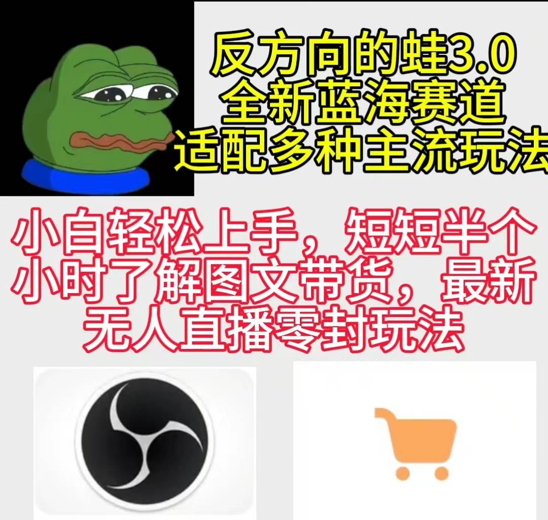 反方向的蛙3.0，图文最新玩法，变现多元化，新蓝海项目，小白轻松上手极优客-网创项目资源站-副业项目-创业项目-搞钱项目极优客网创