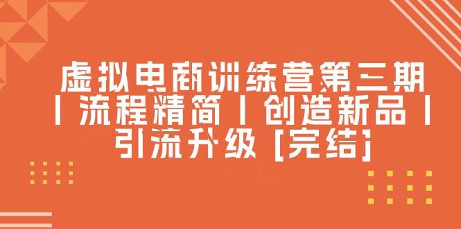 虚拟电商训练营第三期丨流程精简丨创造新品丨引流升级 [完结]极优客-网创项目资源站-副业项目-创业项目-搞钱项目极优客网创