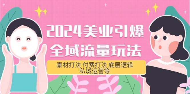 2024美业-引爆全域流量玩法，素材打法 付费打法 底层逻辑 私城运营等(31节)极优客-网创项目资源站-副业项目-创业项目-搞钱项目极优客网创