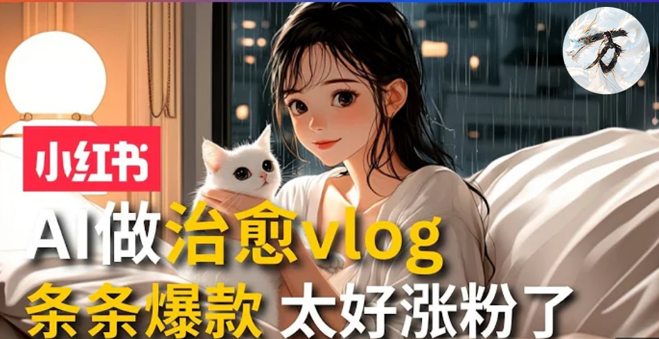 AI治愈系vlog动画视频，小红书7天 涨粉破千，商单报价1500+，0成本制作，日入2000+，有手就会 极优客-网创项目资源站-副业项目-创业项目-搞钱项目极优客网创