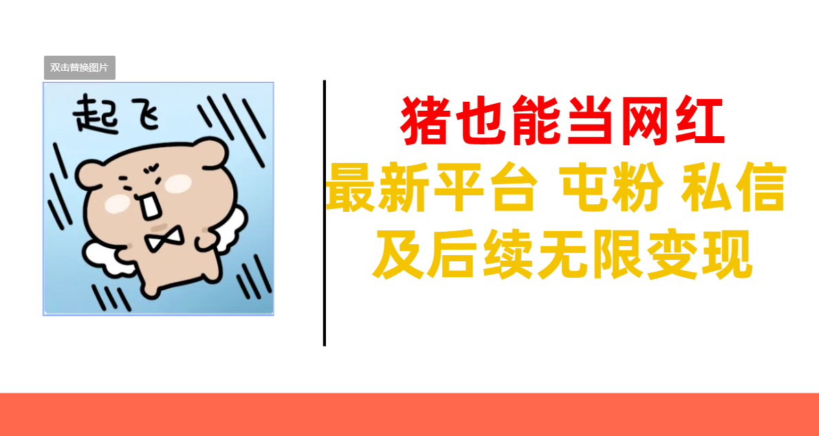 猪也能当网红-最新平台 屯粉 交流 私信 及后续无限变现极优客-网创项目资源站-副业项目-创业项目-搞钱项目极优客网创