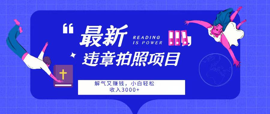 最新违章拍照项目，解气又赚钱，随手一拍，轻松收入3000➕极优客-网创项目资源站-副业项目-创业项目-搞钱项目极优客网创