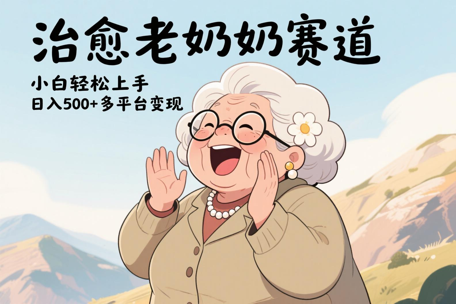 视频号治愈老奶奶赛道，小白轻松上手，日入500+多平台变现极优客-网创项目资源站-副业项目-创业项目-搞钱项目极优客网创